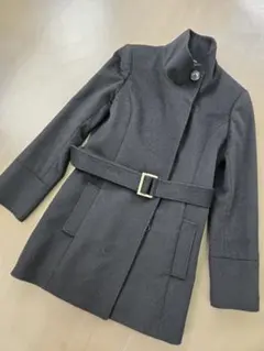 BOSCH　ウールコート　スタンドカラー　ベルト付き　ブラック