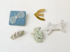 ミナペルホネン ハンドメイド ブローチ 5点セット 動物 花 鳥 - メルカリ