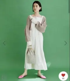 アダムエロペ ワンピース　コンビ　2WAY ニット　カーディガン