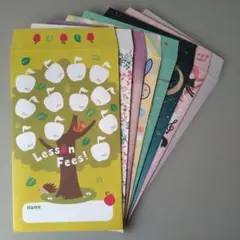 月謝袋 大人向け 色々可愛い8枚セットB☆学習塾、ピアノ、音楽教室、習い事等