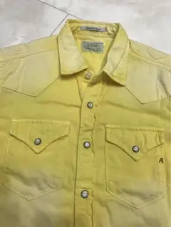 美品 REPLAY リプレイ デニムシャツ S イエロー 希少 レア 送料込