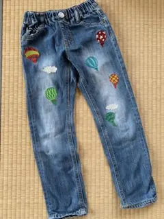 デニムパンツ ジーンズ　気球　ライトブルー