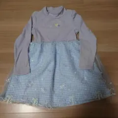 新品　りぼん柄　長袖ワンピース　110cm