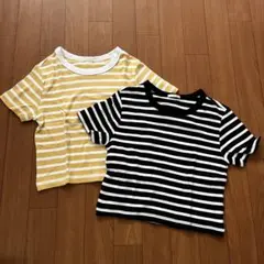 美品 GU ストライプ Tシャツ 半袖 2枚セット