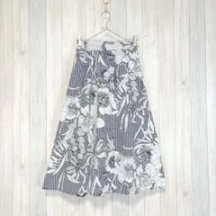 【ReinaHoshi】ロングフレアスカート 花柄 綿100% ウエスト後ろゴム