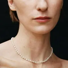 Tiny Pearl Collar Necklace - Silver