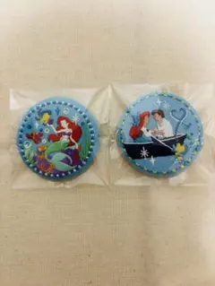 ディズニー刺繍缶バッジ　リトルマーメイド　アリエル