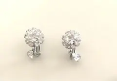 クリスタル風シルバードロップイヤリング　ヴィンテージ