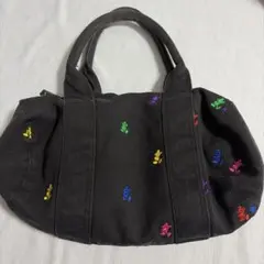 ディズニーリゾート ブラックキャンバスバッグ ミッキー