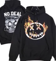 【BWOOD／ブライアンウッド】両面プリント プルオーバーフーディー ・メンズM