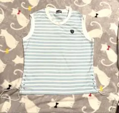 水色と白のストライプタンクトップ（FILA）