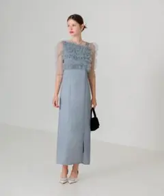 めぐみ★様専用【Leja】チュールアシンメトリーティアードフリルIラインドレス