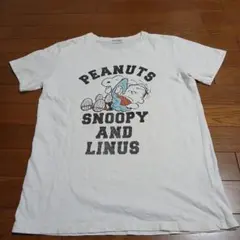 PEANUTS スヌーピー ライナス 半袖Tシャツ ホワイト