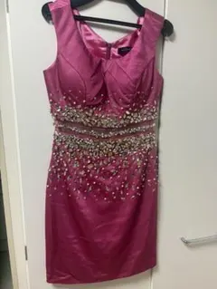 ROBE de FLEURS Glossy ピンク タイトドレス S