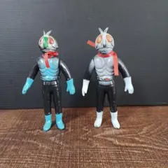 当時物　バンダイ製　仮面ライダー　ソフビフィギュア　2点セットのサムネイル