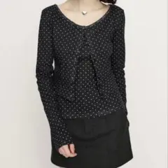 【美品】【完売品】SLY S LINE EYELET 2P 長袖ドット柄トップス