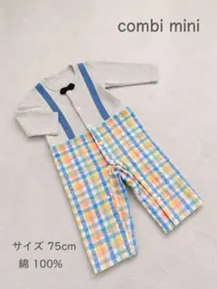 combi mini 蝶ネクタイ付き⭐︎長袖カバーオール/ロンパース75cmのサムネイル
