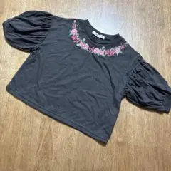 MPS 花柄刺繍 パフスリーブ Tシャツ 100cmのサムネイル