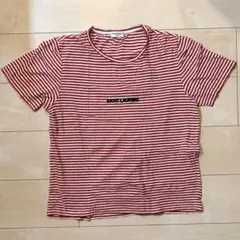 SAINT LAURENT ボーダーTシャツ ロゴ刺繍 XSのサムネイル
