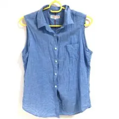 綿　麻　リネン　ノースリーブ　シャツ　カットソー　M L LL フリーサイズ