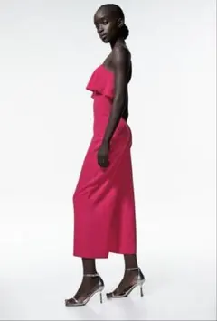 新品未使用 ZARA フリル付き ジャンプスーツ M オールインワン