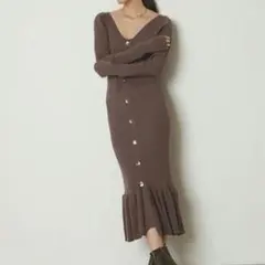 お値下げ　SNIDEL スナイデル 2wayフロントボタンニットワンピ