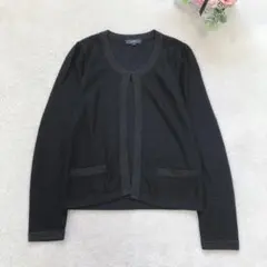 ロペ 長袖カーディガン ジャケット シンプル 定番 おすすめ きれいめ 無地 黒のサムネイル