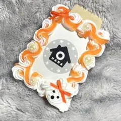 【現品】ホイップデコ トレカケース トイプードル 2色絞り リボン オレンジ