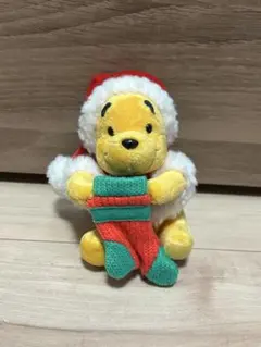 ディズニーランド プーさん サンタ帽子 クリスマス靴下 ぬいぐるみバッチ