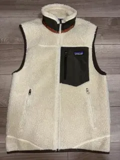 patagonia メンズ XS ベスト クリーム色/オリーブ色