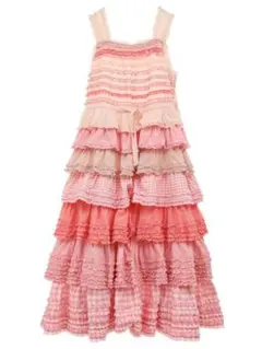 配色フリル使いキャミソールワンピースPINKHOUSEピンクハウス