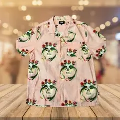 美品　ステューシー　Stussy 蛇と花のプリント アロハシャツ M