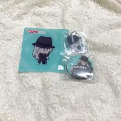 名探偵コナン　セガラッキーくじ　ジン　クリアしおりスタンド　ストラップ　缶バッジ