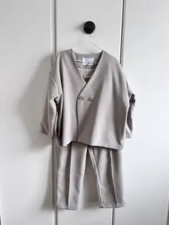 riziere リジェール 120cm ノーカラージャケットセットアップ サンド