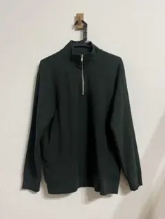 無印良品 紳士 二重編みミラノリブハーフジッププルオーバー紳士Ｍ・ダークグリーン
