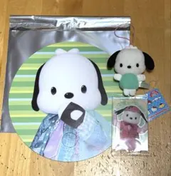 ポチャッコ　セット　うちわ　ツインウエハース2カード　ストラップ