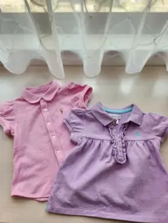 ラルフローレン　ポロシャツ 2色セット（ピンク・紫）　12m 80