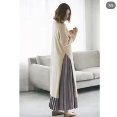 シャイニーオフプリーツスカート　ノスタルジア　藤井明子さんコラボ　ライトパープルのサムネイル