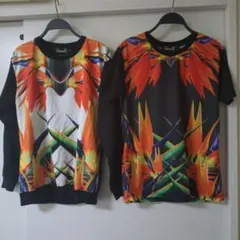 CavariA キャバリア　長袖とTシャツ 2枚セット デザイン インパクト大