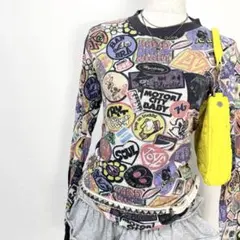y2k❤️00s HYSTERIC GLAMOUR ロゴ 総柄 ロンT