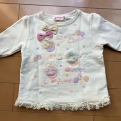 mezzo piano カップケーキ刺繍 トレーナー