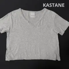 KASTANE VネックTシャツ 夏　　　 レディース　グレー　フリーサイズのサムネイル