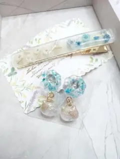 ハンドメイドピアスとヘアクリップ2点セット(福袋⑤)