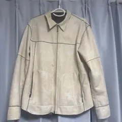 クリーム色 スエード風ジャケット