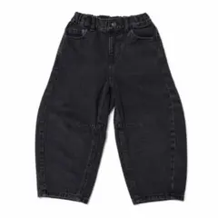 GU バレルレッグジーンズ デニム ブラック 子供 キッズ（110）