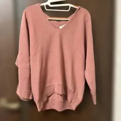 JEANASIS ⭐︎春秋向き長袖 Vネック ニット ピンク系のサムネイル