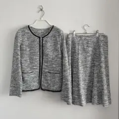 M✨クリーニング済フォーマルスーツ　セレモニー　ワンピース　ノーカラーRewde