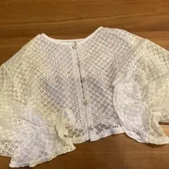 透かし編みホワイトカーディガン Mサイズ