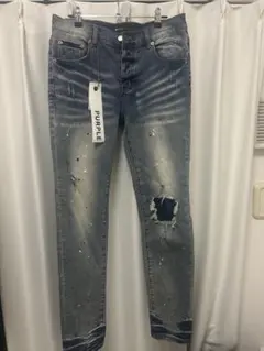 purple brand デニム　31 ブルー　スキニー　ダメージジーンズ