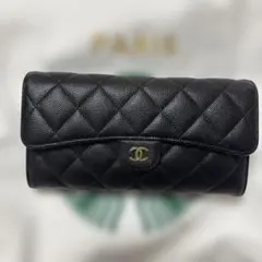 希少★CHANELマトラッセキャビアスキン長財布